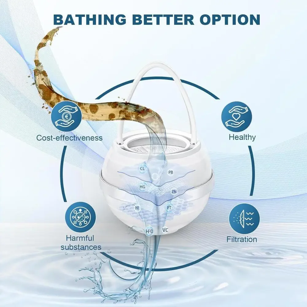 Bath Filter for Tub 8 Stages Bath Filter Pure Water White Water Filter Portable